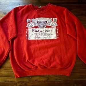 Gildan Red Budweiser Graphic Sweatshirt
